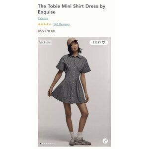 NWT Size S - The Tobie Button-Front Pleated Shirt Dress by Exquise (NWT US$178)